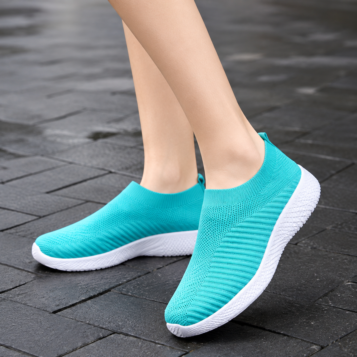 Zapatillas de deporte con plataforma de malla transpirable