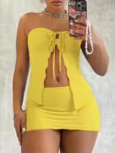 Conjunto de dos piezas de falda y top de tubo