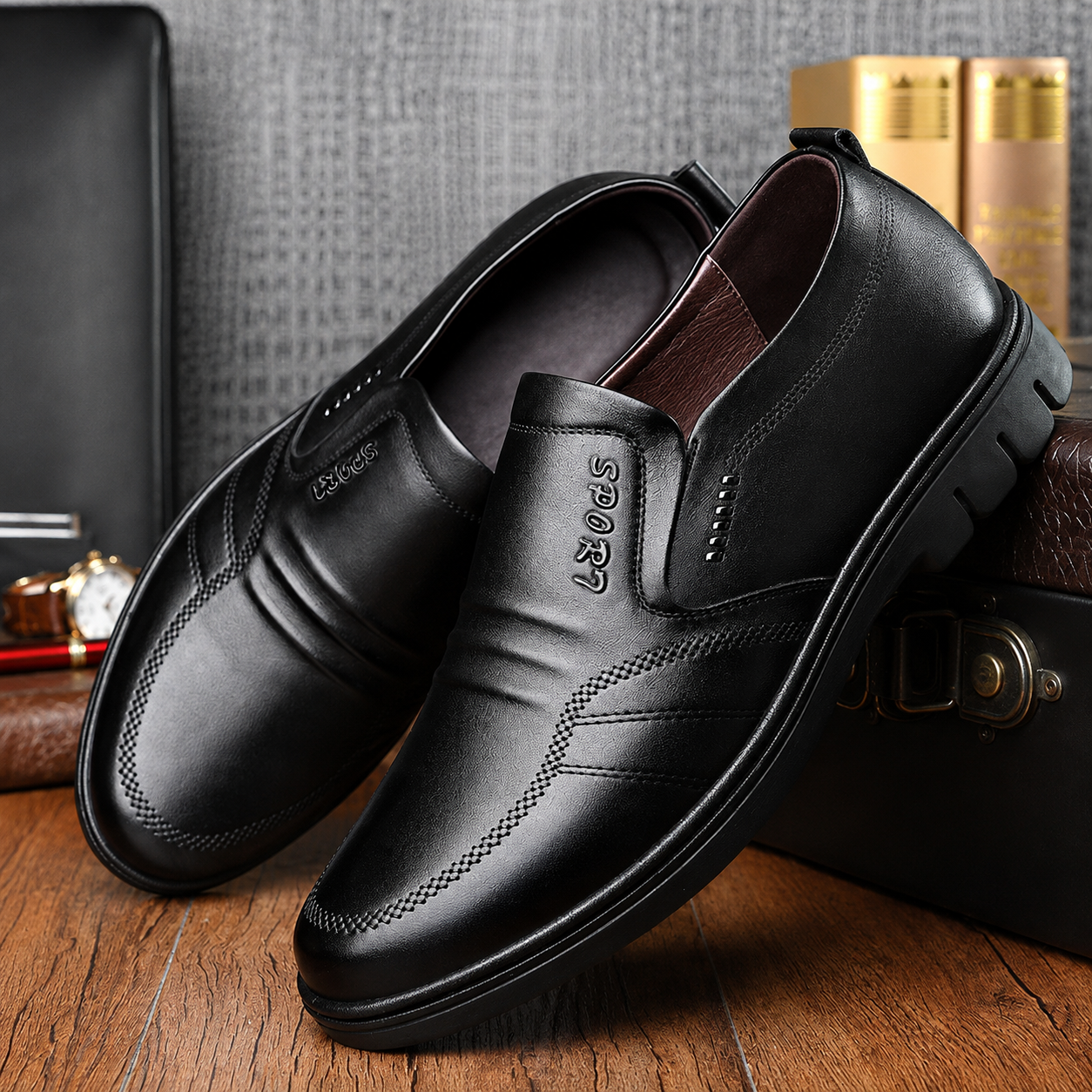 Mocasines de cuero para hombre