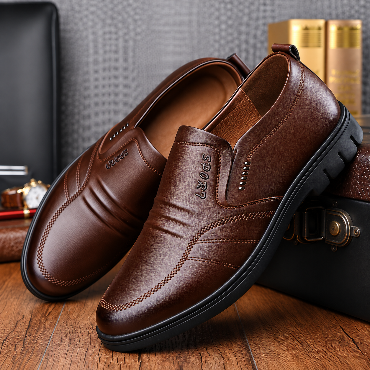 Mocasines de cuero para hombre