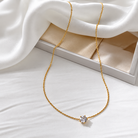 Collar de acero inoxidable chapado en oro y plata para mujer