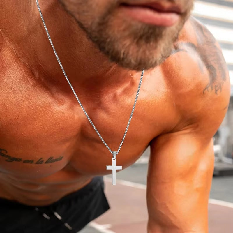 Colgante de cruz elegante para hombre
