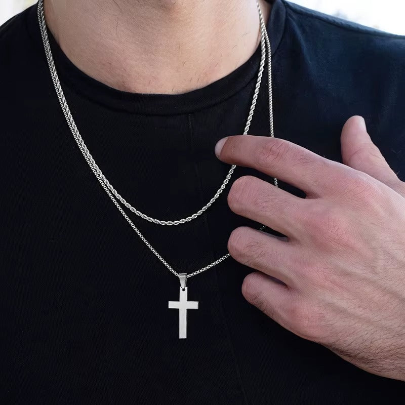 Colgante de cruz elegante para hombre