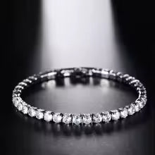 Pulsera de tenis de circón con microincrustaciones de 4mm para mujer, pulsera para hombre, accesorios de joyería para hombre