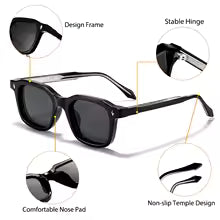 Gafas de Sol Cuadradas Elegantes HBK para Hombre, Montura de Moda, Patillas Vintage, Gafas de Regalo para Mujer, Viajes, Negocios, Fiestas, Protección UV400