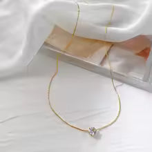 Collar de acero inoxidable chapado en oro y plata para mujer