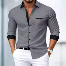 amisa de Hombre de Manga Larga – Elegante, Casual y Versátil