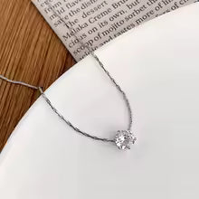 Collar de acero inoxidable chapado en oro y plata para mujer