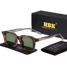 Gafas de Sol Cuadradas Elegantes HBK para Hombre, Montura de Moda, Patillas Vintage, Gafas de Regalo para Mujer, Viajes, Negocios, Fiestas, Protección UV400