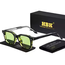Gafas de Sol Cuadradas Elegantes HBK para Hombre, Montura de Moda, Patillas Vintage, Gafas de Regalo para Mujer, Viajes, Negocios, Fiestas, Protección UV400