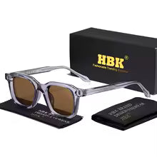 Gafas de Sol Cuadradas Elegantes HBK para Hombre, Montura de Moda, Patillas Vintage, Gafas de Regalo para Mujer, Viajes, Negocios, Fiestas, Protección UV400
