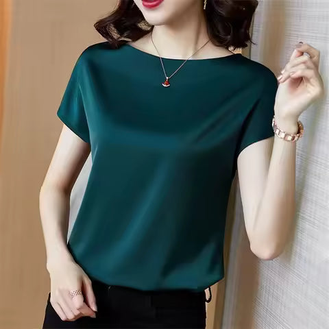 Camiseta Satinada de Manga Corta
