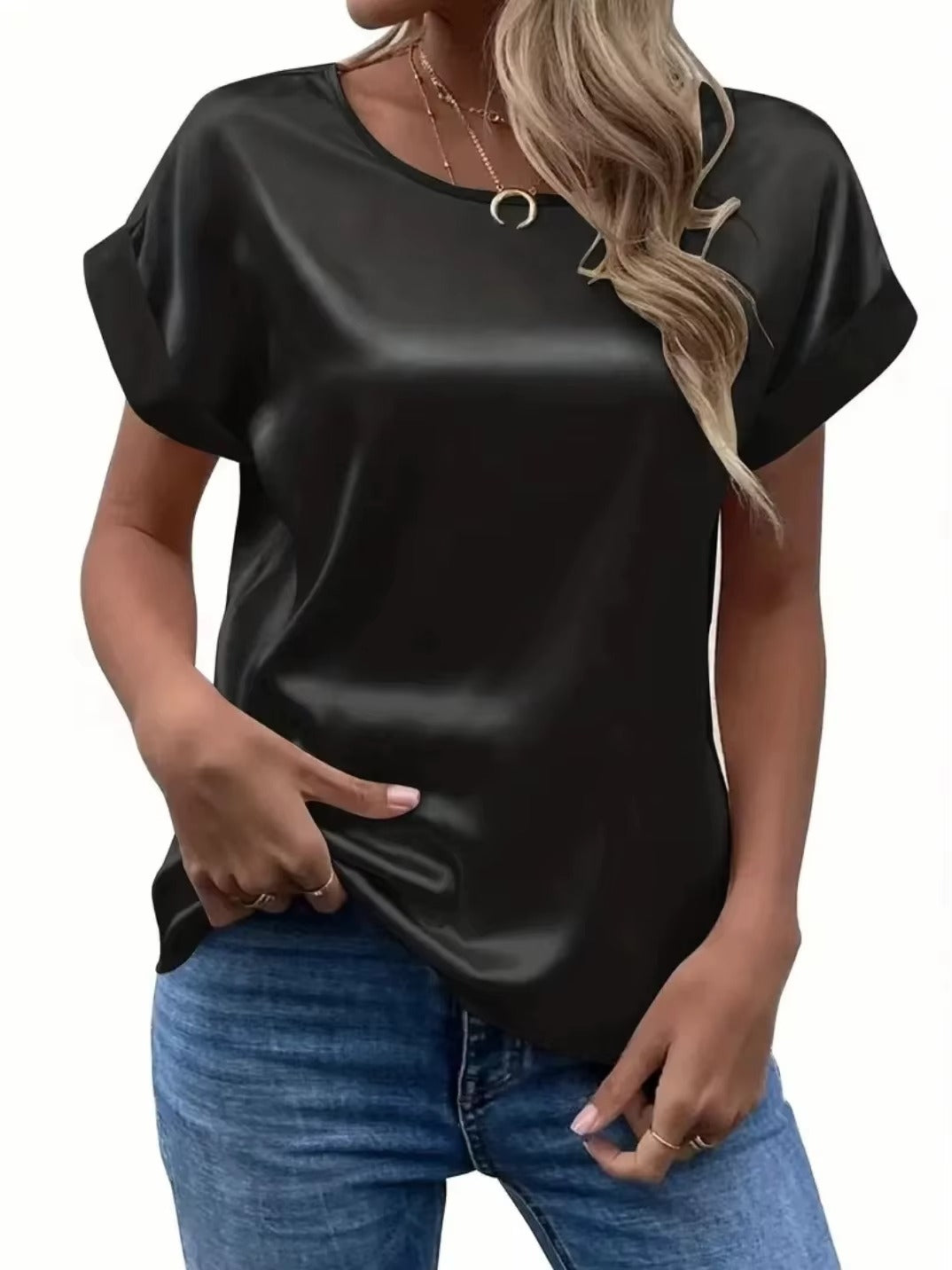 Camiseta Satinada de Manga Corta